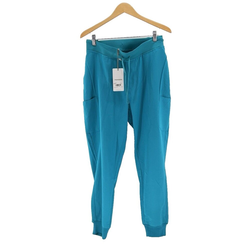 Mandala Womens XL Teal Scrub Jogger Pants Medical Nurse Uniform Bottoms Solid
